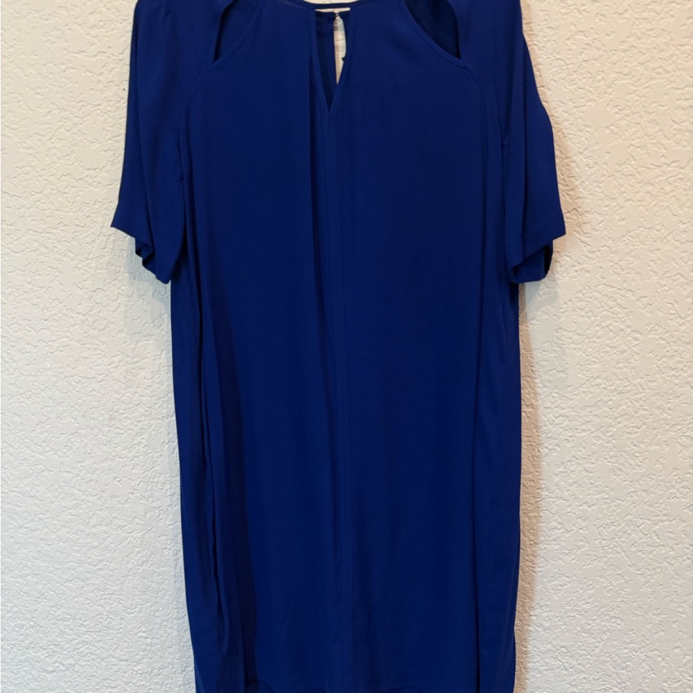 BCBG Max Azria Rosetta Blue Cut Out Relaxed Dress